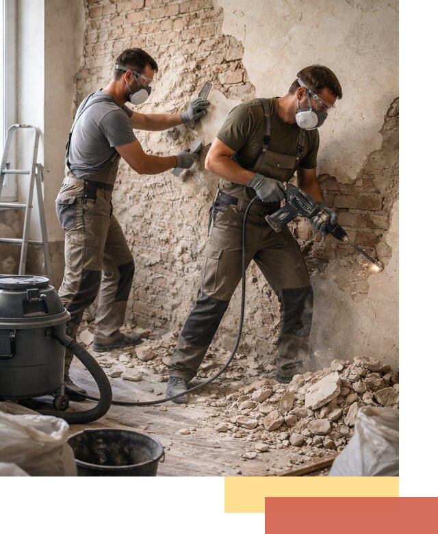 Демонтаж штукатурки со стен в Армавире быстро и аккуратно