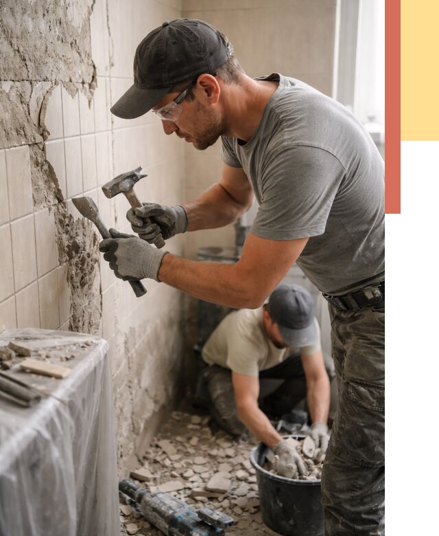 Демонтаж плитки со стен в Армавире от 861 руб. — быстро и недорого | ОТДЕЛОЧНИК-Рмв