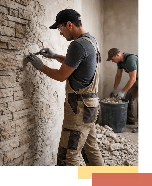 Демонтаж декоративного камня в Армавире профессионально и безопасно