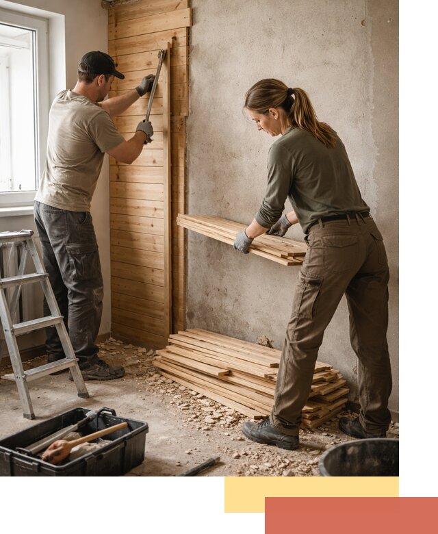 Демонтаж вагонки со стен в Армавире — профессиональный демонтаж