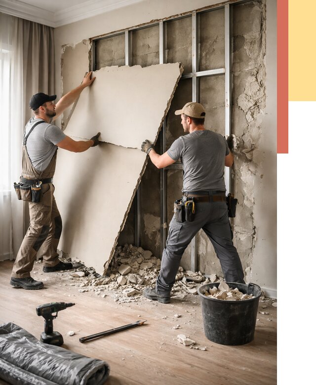 Демонтаж гипсокартона со стен в Армавире от 355 руб. — услуги демонтажа | ОТДЕЛОЧНИК-Рмв