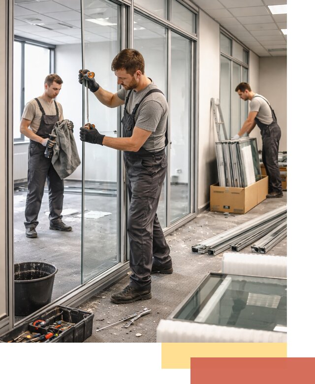 Демонтаж стеклянных перегородок в Армавире быстро и безопасно