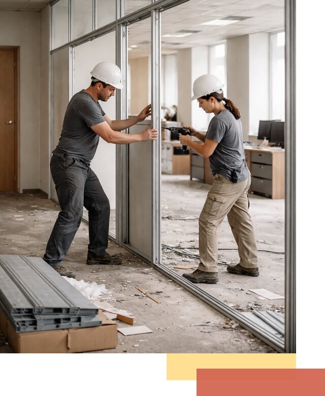 Демонтаж алюминиевых перегородок в Армавире быстро и аккуратно