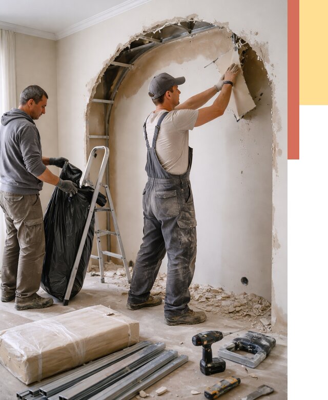 Демонтаж арки из гипсокартона в Армавире от 3546 руб. — услуги под ключ | ОТДЕЛОЧНИК-Рмв