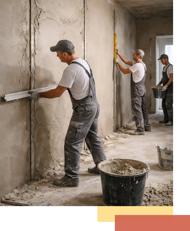 Штукатурка стен по маякам в Армавире — точная и ровная поверхность