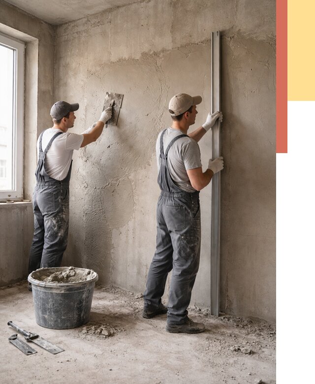 Штукатурка бетонных стен в Армавире от 4559 руб/м² — качественно и быстро | ОТДЕЛОЧНИК-Рмв