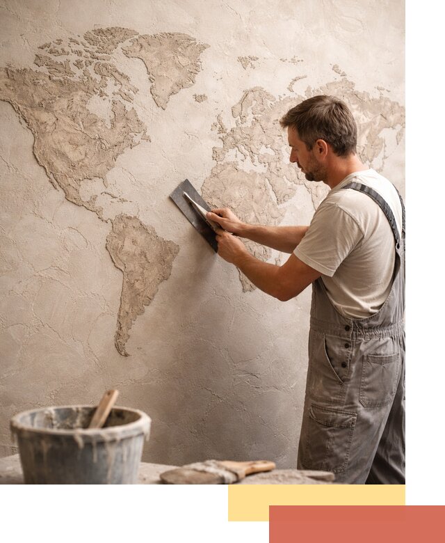 Декоративная штукатурка «Карта мира» под ключ в Армавире