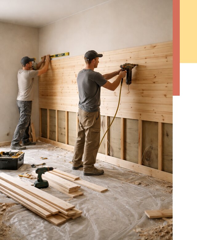 Монтаж деревянной вагонки на стены в Армавире от 7598 руб. | Услуги монтажа вагонки | ОТДЕЛОЧНИК-Рмв