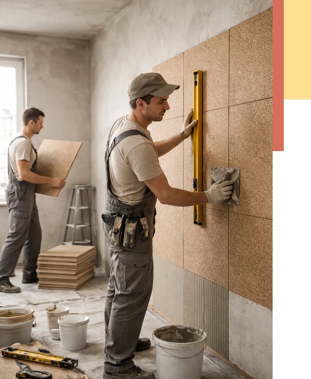 Монтаж пробковых панелей на стены в Армавире от 3546 руб. — ОТДЕЛОЧНИК-Рмв