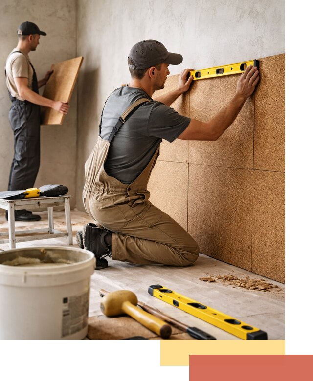 Монтаж пробковых панелей на стены в Армавире быстро и качественно