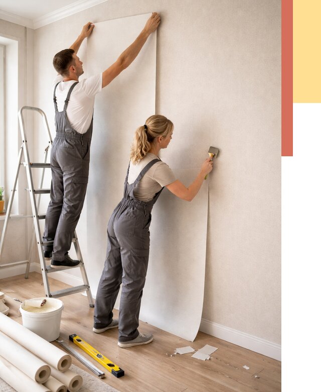 Поклейка флизелиновых обоев в Армавире от 6079 руб. | Быстро и недорого — ОТДЕЛОЧНИК-Рмв