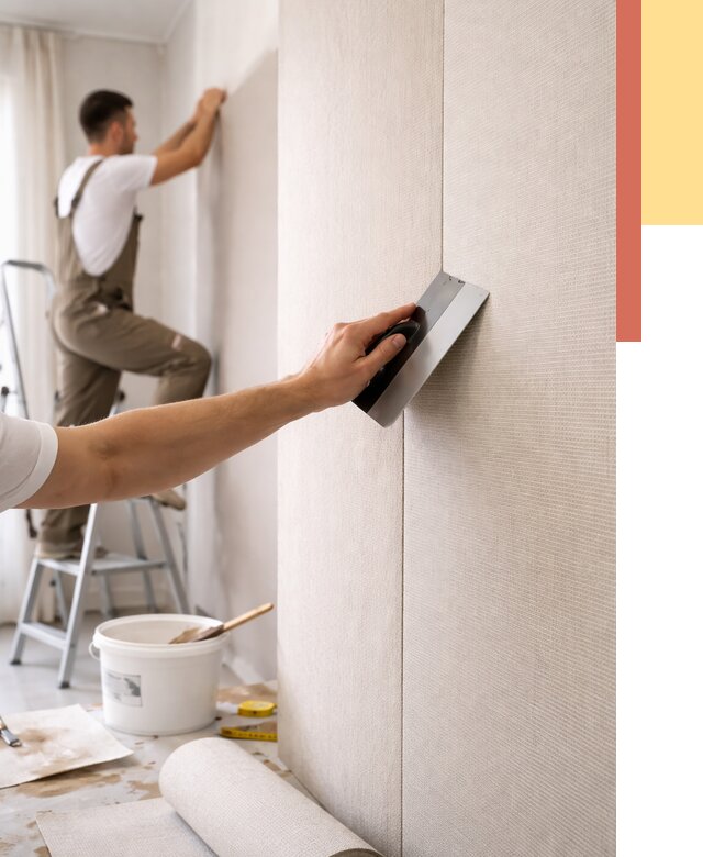 Поклейка текстильных обоев в Армавире от 4559 руб. под ключ | ОТДЕЛОЧНИК-Рмв