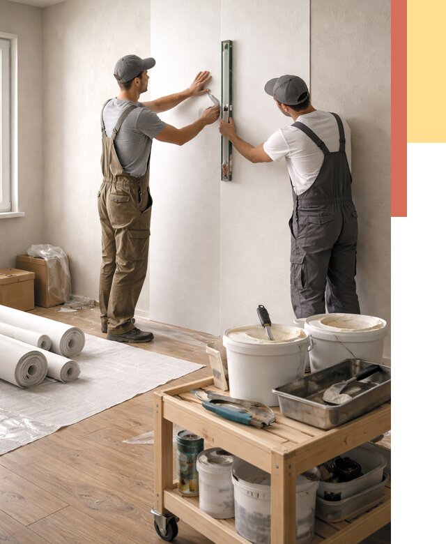 Поклейка стеклообоев в Армавире от 6585 руб. за м2 — быстро и недорого | ОТДЕЛОЧНИК-Рмв