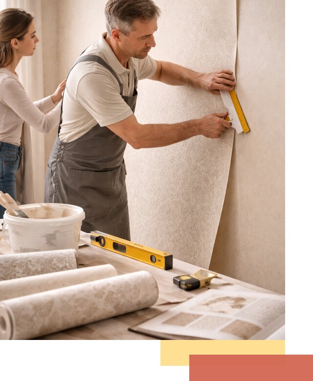 Поклейка обоев с подбором рисунка в Армавире