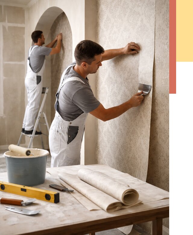 Поклейка обоев на сложные стены в Армавире от 2837 руб. под ключ | ОТДЕЛОЧНИК-Рмв