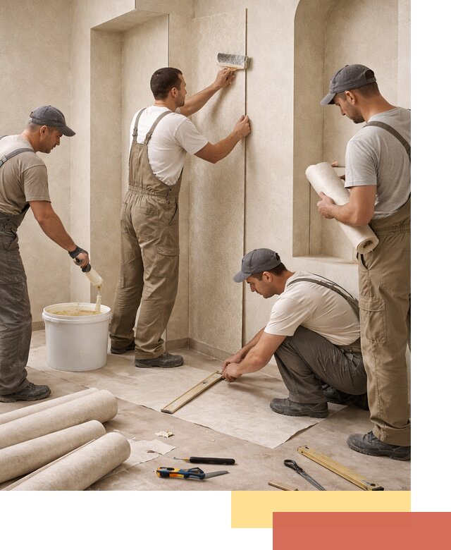 Поклейка обоев на сложные стены и неровные поверхности в Армавире