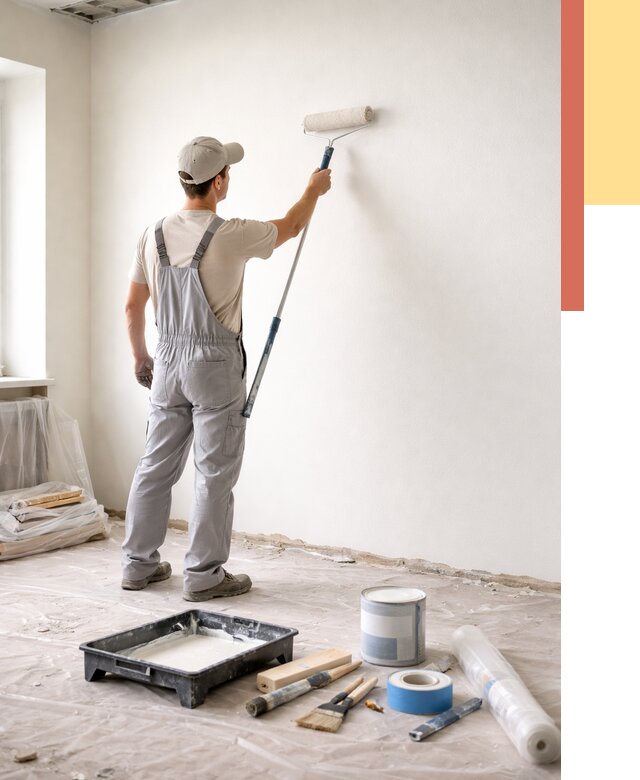 Покраска стен водоэмульсионной краской в Армавире от 456 руб. за м² | ОТДЕЛОЧНИК-Рмв