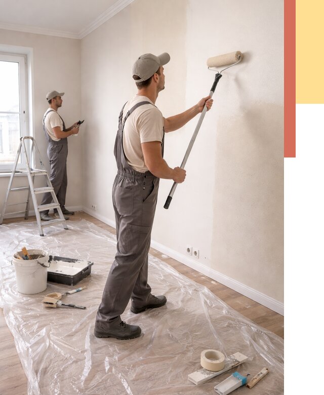 Покраска стен акриловой краской в Армавире от 3546 руб./м² — быстро и недорого | ОТДЕЛОЧНИК-Рмв