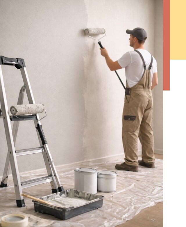 Покраска стен латексной краской в Армавире от 4559 руб. за м2 | ОТДЕЛОЧНИК-Рмв