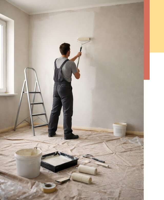 Покраска стен моющейся краской в Армавире от 355 руб./м² — быстро и недорого | ОТДЕЛОЧНИК-Рмв