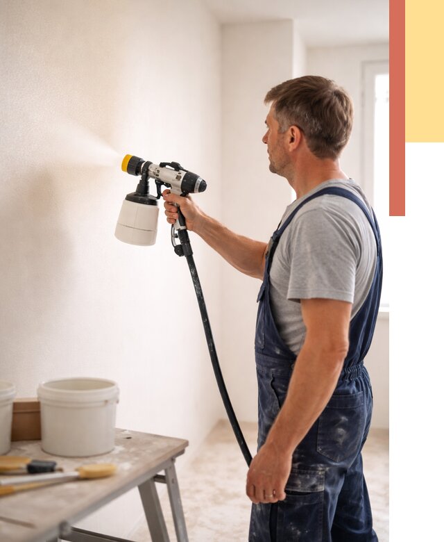 Покраска стен краскопультом в Армавире от 7598 руб. — механизированная покраска | ОТДЕЛОЧНИК-Рмв