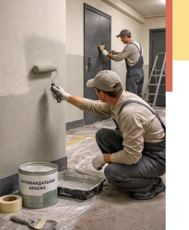 Покраска стен антивандальной краской в Армавире от 4559 руб./м² под ключ | ОТДЕЛОЧНИК-Рмв