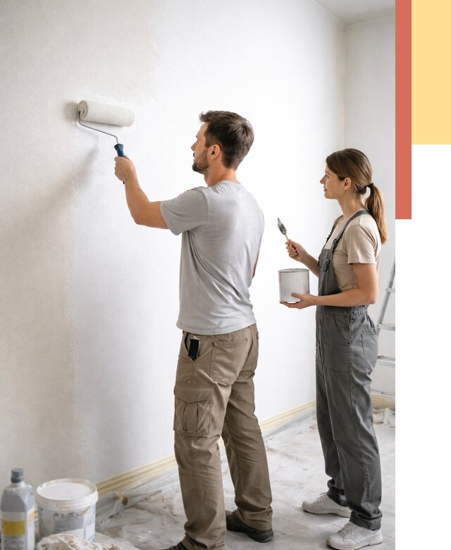 Окраска стен по стеклохолсту в Армавире от 4559 руб/м² под ключ | ОТДЕЛОЧНИК-Рмв