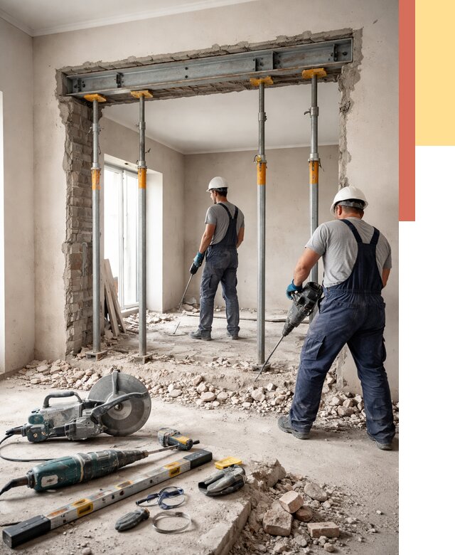 Прорезка проема в стене в Армавире от 4559 руб. — быстро и недорого | ОТДЕЛОЧНИК-Рмв