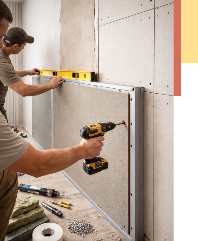 Шумоизоляция стен панелями ЗИПС в Армавире от 2229 руб./м² под ключ | ОТДЕЛОЧНИК-Рмв