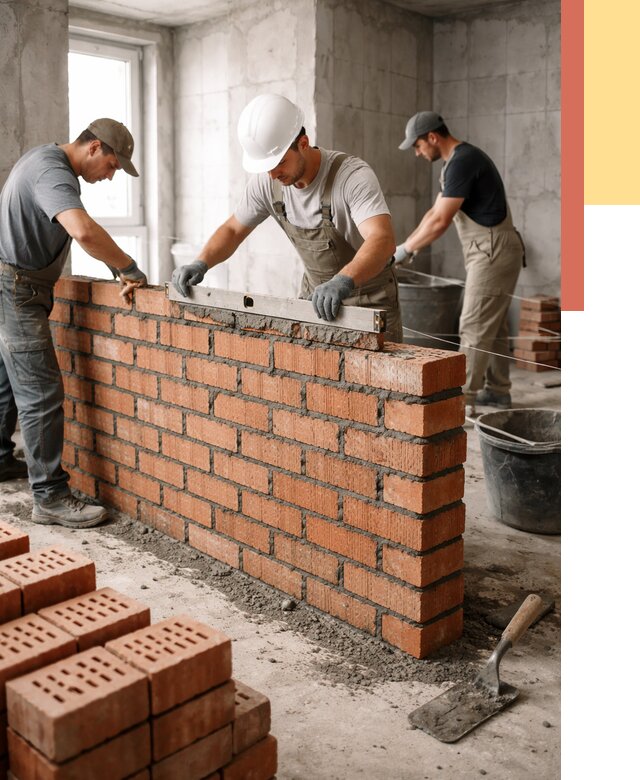 Кладка перегородок из кирпича в Армавире от 3546 руб. за м² | ОТДЕЛОЧНИК-Рмв