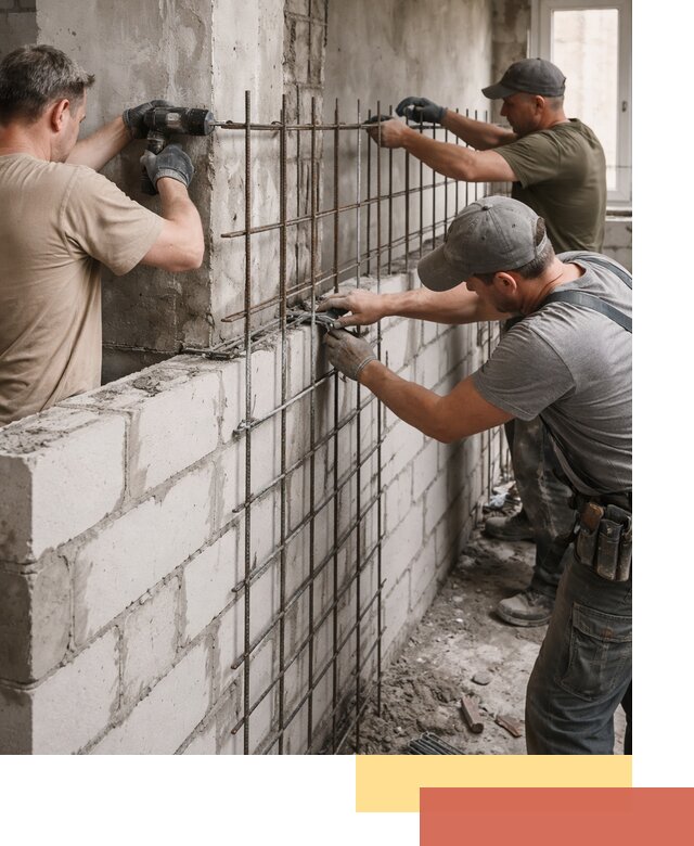 Армирование кладки перегородок в Армавире профессионально и надёжно