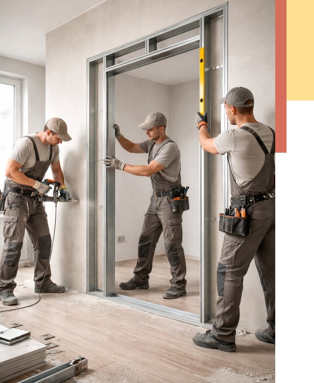 Устройство дверного проема в перегородке в Армавире от 4559 руб. под ключ | ОТДЕЛОЧНИК-Рмв