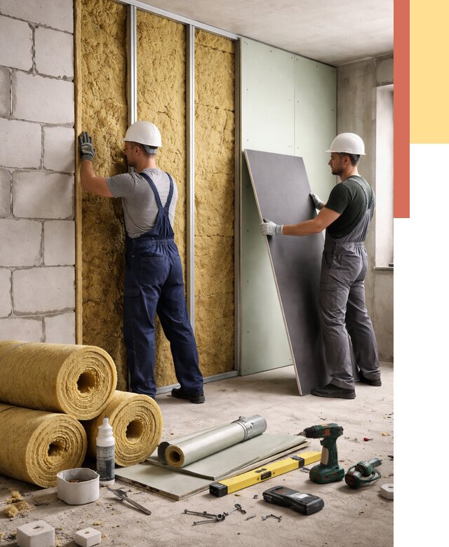 Шумоизоляция перегородок из блоков в Армавире от 1874 руб./м² — быстро и недорого | ОТДЕЛОЧНИК-Рмв