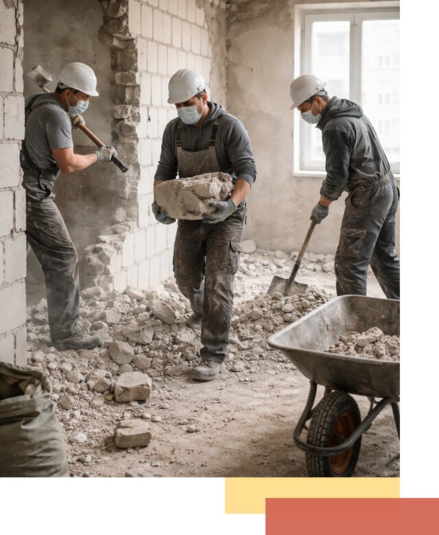 Демонтаж блочных перегородок в Армавире быстро и аккуратно