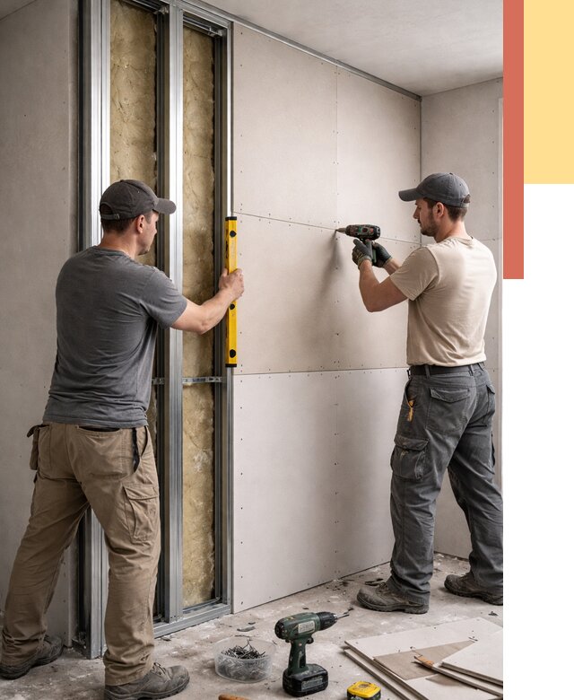 Монтаж двухслойной перегородки из гипсокартона в Армавире от 1469 руб. | ОТДЕЛОЧНИК-Рмв