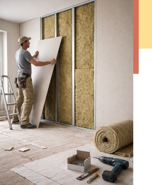 Перегородка из гипсокартона с шумоизоляцией в Армавире от 3161 руб. | ОТДЕЛОЧНИК-Рмв