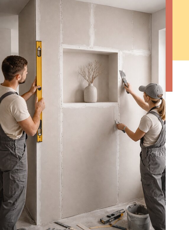 Перегородка из гипсокартона с нишей в Армавире от 3293 руб. под ключ | ОТДЕЛОЧНИК-Рмв