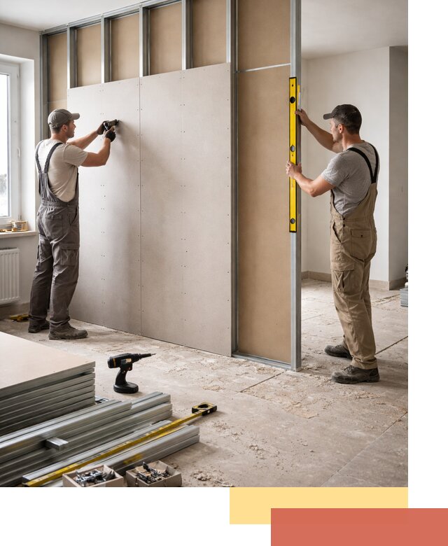 Зонирующая перегородка из гипсокартона под ключ в Армавире