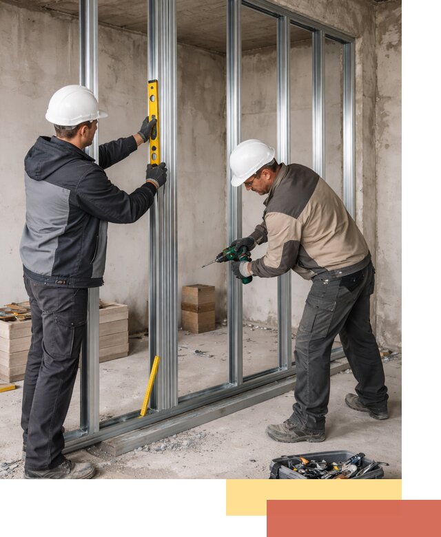 Монтаж каркаса перегородки из профиля в Армавире