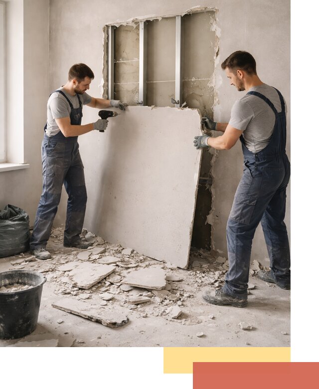 Демонтаж перегородки из гипсокартона в Армавире быстрый и аккуратный