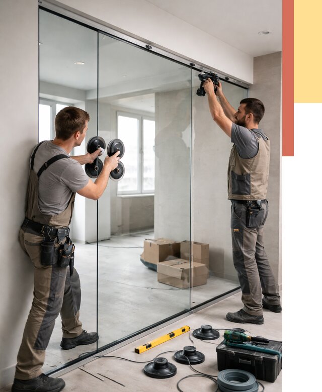 Монтаж стеклянных перегородок в Армавире от 6585 руб. | ОТДЕЛОЧНИК-Рмв