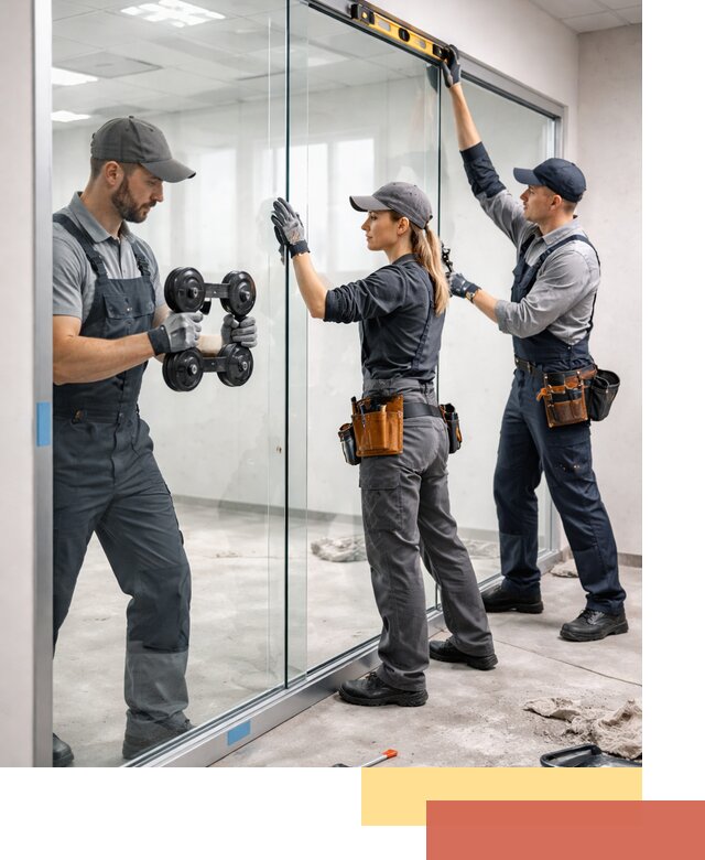 Профессиональный монтаж стеклянных перегородок в Армавире