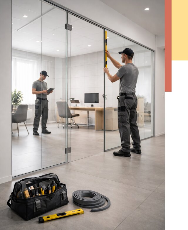 Цельностеклянные перегородки под ключ в Армавире от 9624 руб. — монтаж и цены | ОТДЕЛОЧНИК-Рмв