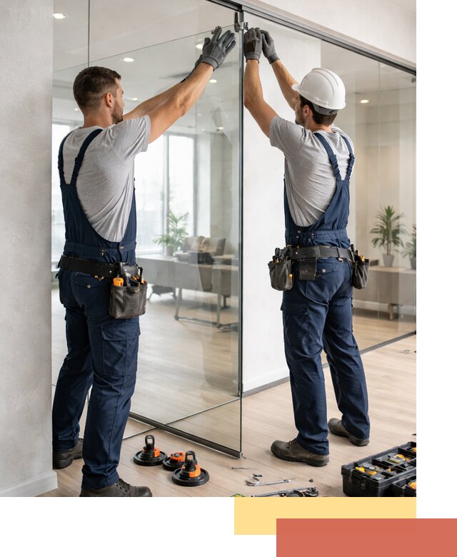 Безрамные стеклянные перегородки под ключ в Армавире