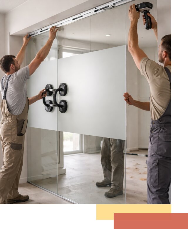 Матовые стеклянные перегородки под ключ в Армавире