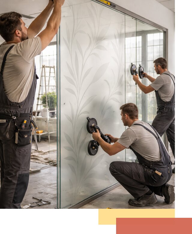 Стеклянные перегородки с рисунком на заказ в Армавире