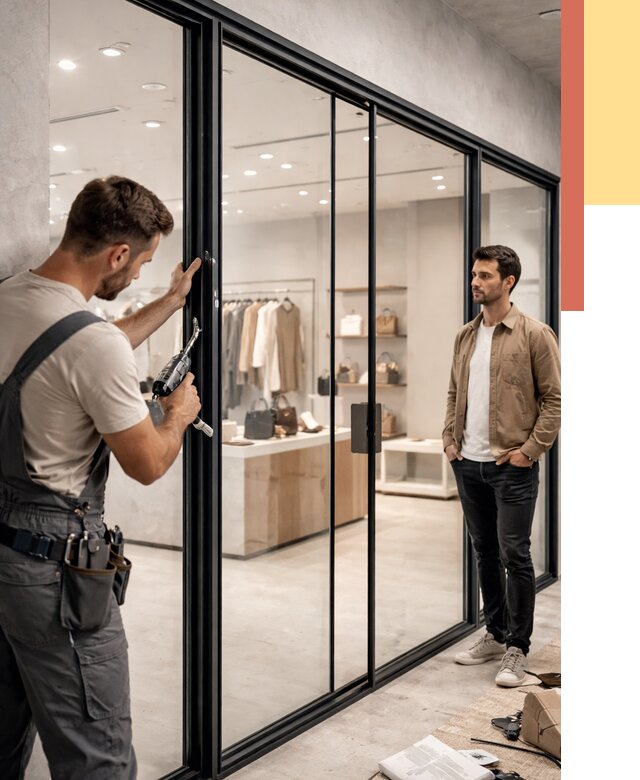 Стеклянные перегородки для магазинов в Армавире от 8307 руб. под ключ | ОТДЕЛОЧНИК-Рмв