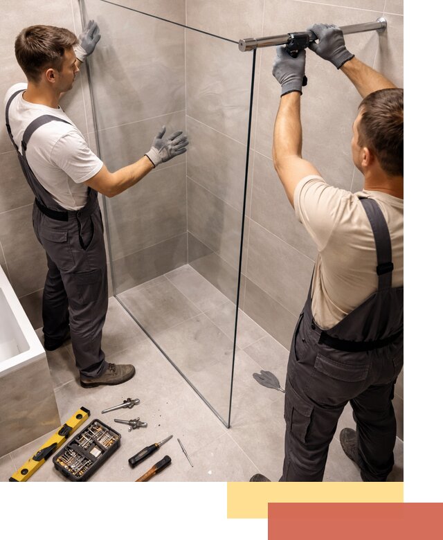 Стеклянные перегородки для душа в Армавире — изготовление и монтаж