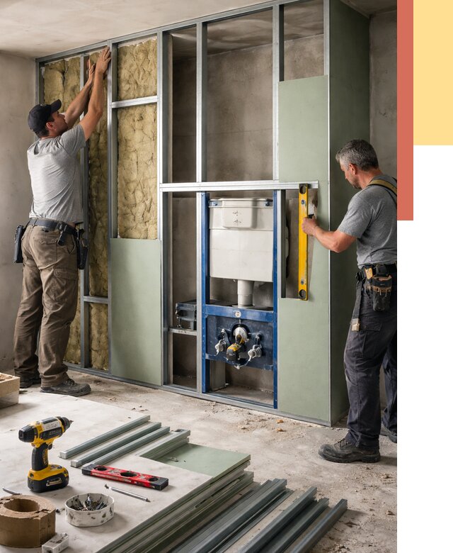 Установка сантехнических перегородок в Армавире от 8611 руб. | ОТДЕЛОЧНИК-Рмв