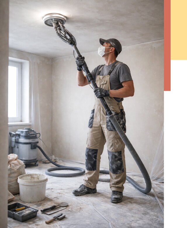 Шлифовка потолка в Армавире от 3546 руб. — услуги шлифования потолка | ОТДЕЛОЧНИК-Рмв